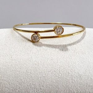 18k Real Solid Gold Diamond Bangle , AU750 Stamped